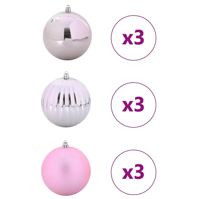9-Piece Modern Christmas Bauble Set – Pink Collection | Shiny, Matte and Pumpkin Designs VIDAXL - Little and Giant Explorers vidaXL