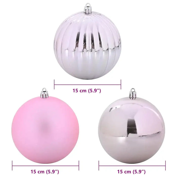 9-Piece Modern Christmas Bauble Set – Pink Collection | Shiny, Matte and Pumpkin Designs VIDAXL - Little and Giant Explorers vidaXL