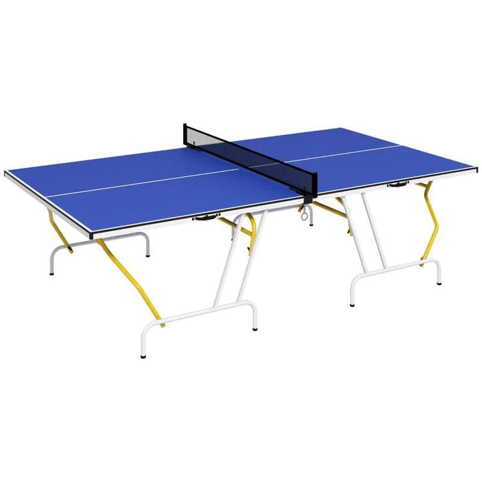 9FT Foldable Table Tennis Table, with Cover, Net, Paddles and Balls - Little and Giant Explorers SPORTNOW