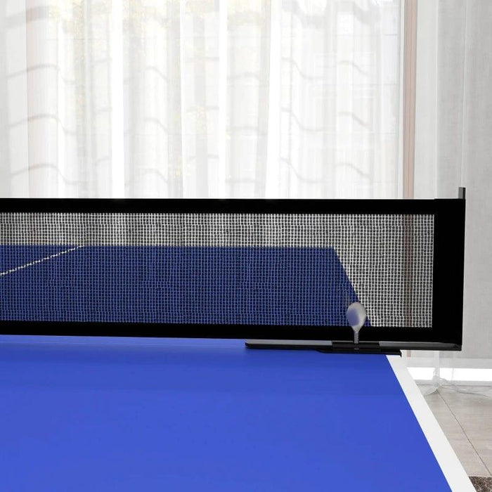 9FT Foldable Table Tennis Table, with Cover, Net, Paddles and Balls - Little and Giant Explorers SPORTNOW