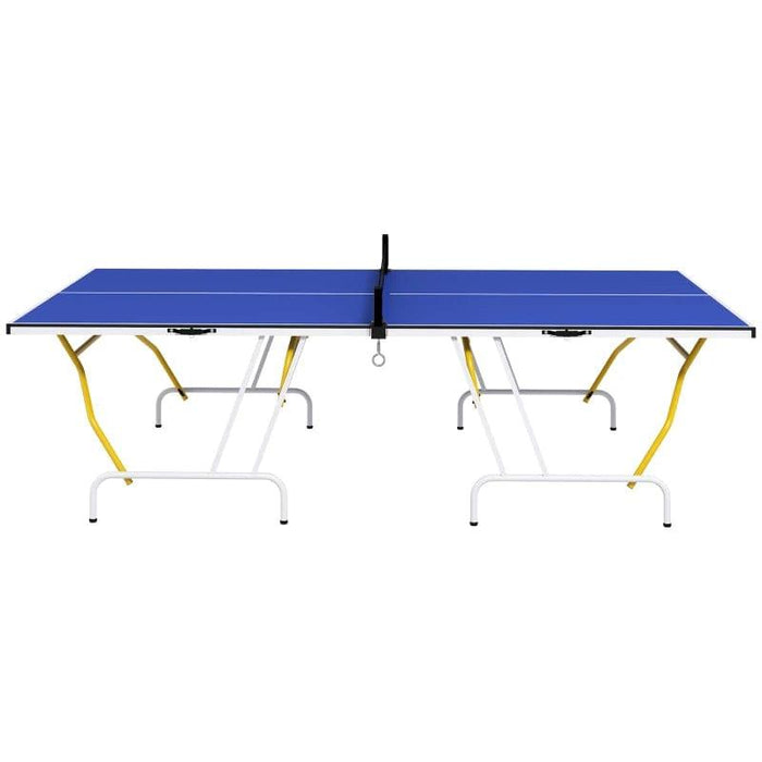 9FT Foldable Table Tennis Table, with Cover, Net, Paddles and Balls - Little and Giant Explorers SPORTNOW