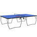 9FT Folding Table Tennis Table with 8 Wheels in Blue - Little and Giant Explorers SPORTNOW