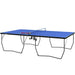 9FT Folding Table Tennis Table with 8 Wheels in Blue - Little and Giant Explorers SPORTNOW