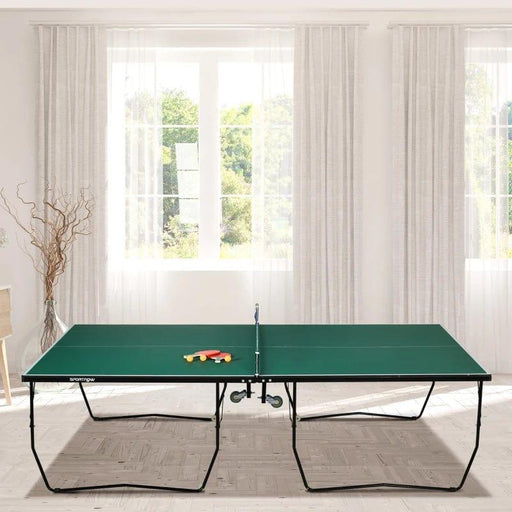 9FT Folding Table Tennis Table with 8 Wheels - Little and Giant Explorers SPORTNOW