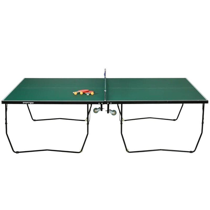 9FT Folding Table Tennis Table with 8 Wheels - Little and Giant Explorers SPORTNOW