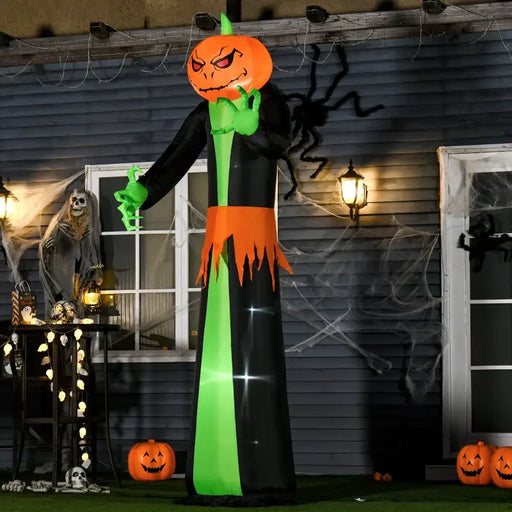 9ft Inflatable Halloween Pumpkin Man – LED Lights | Indoor and Outdoor Spooky Decoration HOMCOM - Little and Giant Explorers HOMCOM