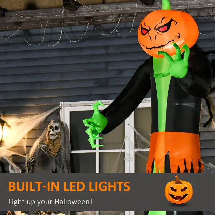 9ft Inflatable Halloween Pumpkin Man – LED Lights | Indoor and Outdoor Spooky Decoration HOMCOM - Little and Giant Explorers HOMCOM