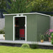 9FT x 4FT Metal Garden Shed with Double Doors in Green - Little and Giant Explorers Outsunny