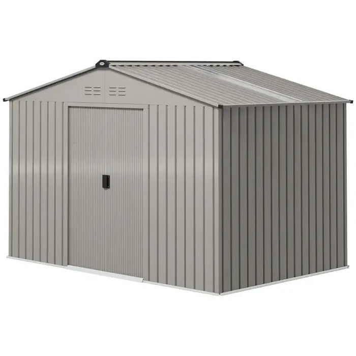 9x6ft Metal Garden Storage Shed – Galvanised Steel | Foundation Kit Included OUTSUNNY - Little and Giant Explorers Outsunny