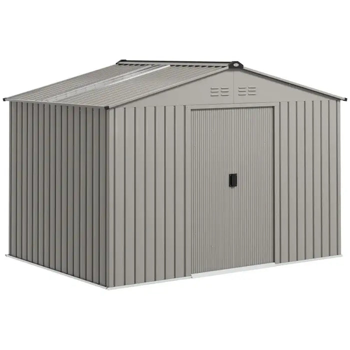 9x6ft Metal Garden Storage Shed – Galvanised Steel | Foundation Kit Included OUTSUNNY - Little and Giant Explorers Outsunny