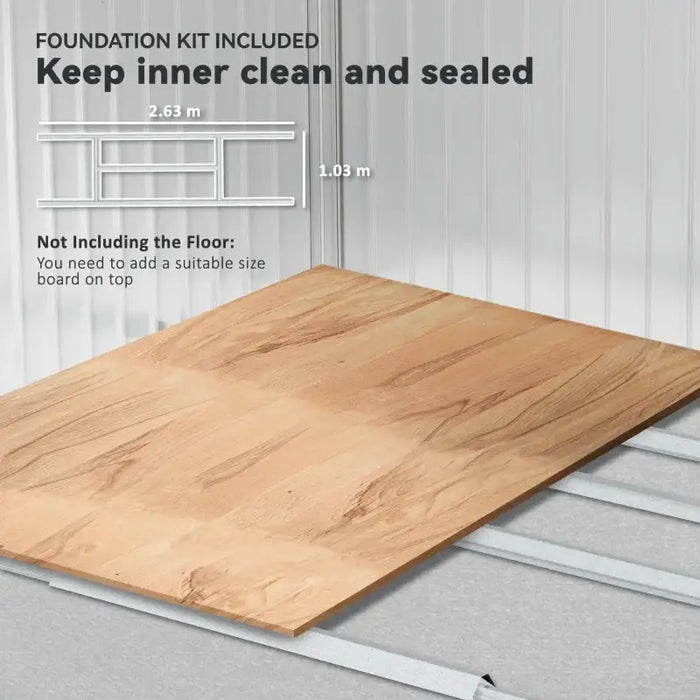 9x6ft Metal Garden Storage Shed – Galvanised Steel | Foundation Kit Included OUTSUNNY - Little and Giant Explorers Outsunny