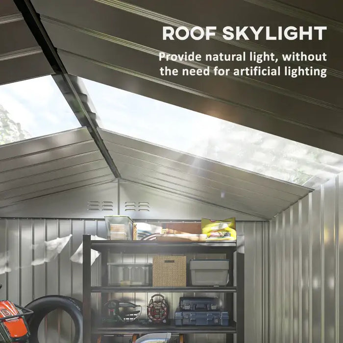 9x6ft Metal Garden Storage Shed – Galvanised Steel | Foundation Kit Included OUTSUNNY - Little and Giant Explorers Outsunny