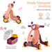Toy scooter with safety features and certifications on a white background