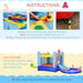 Bounce Castle with Trampoline and Slide Pool with Blower - Little and Giant Explorers Outsunny