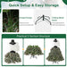 Artificial Christmas tree with 465 branch tips, hinged design, folding metal stand, and practical 2-section structure