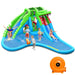 Giant 7-in-1 inflatable bounce house water slide with children playing and climbing
