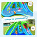 Giant inflatable crocodile bounce house with water slide featuring wet and dry play options and children playing