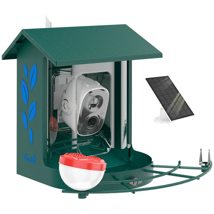 Smart Bird Feeder with Camera | 2K AI Bird Identification and Solar Power PAWHUT