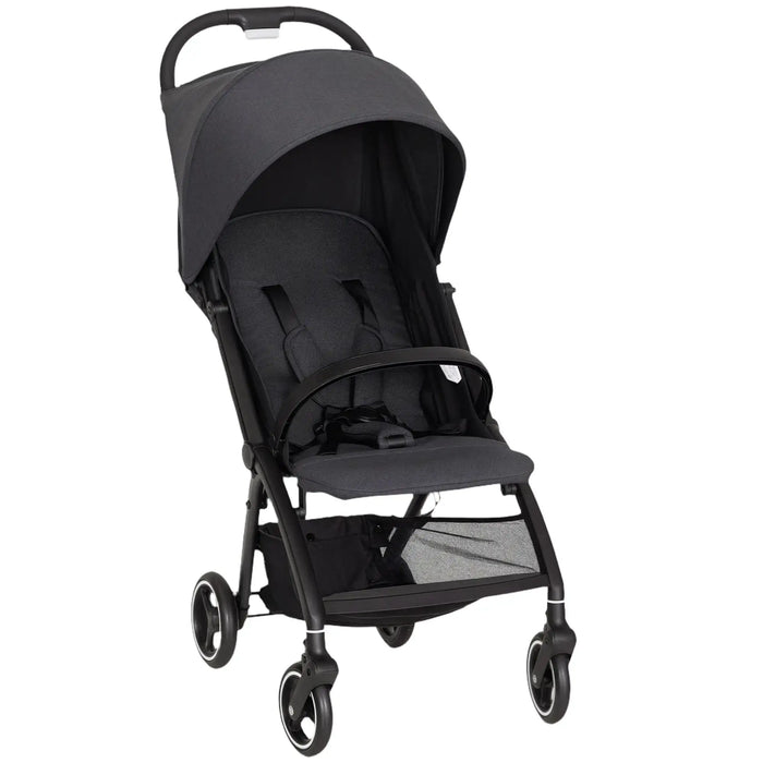 Black stroller on a white background