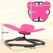 Pink butterfly-shaped seat with measurements on a beige background