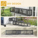 DIY design modular outdoor cat enclosures shown in three setups with cats inside mesh framed units attached to or placed near a house