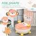 Children's potty chair with fox design on a neutral background