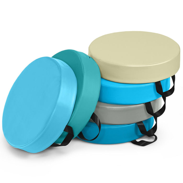 6-Piece Foam Floor Seat Cushions | Round Kids Cushion Set with Waterproof Cover COSTWAY