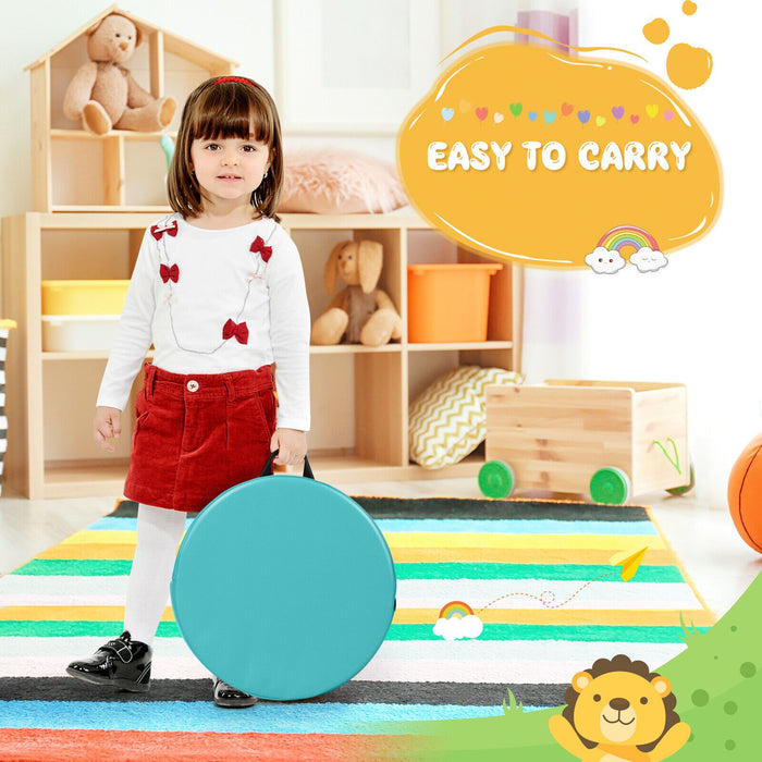 6-Piece Foam Floor Seat Cushions | Round Kids Cushion Set with Waterproof Cover COSTWAY