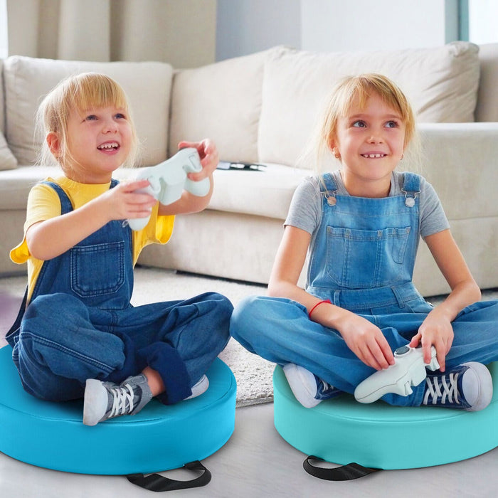 6-Piece Foam Floor Seat Cushions | Round Kids Cushion Set with Waterproof Cover COSTWAY