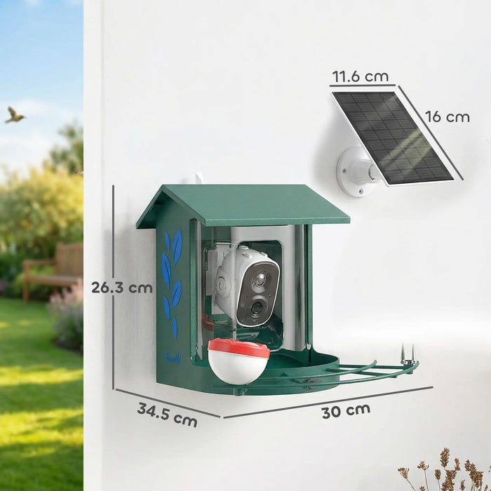 Smart Bird Feeder with Camera | 2K AI Bird Identification and Solar Power PAWHUT