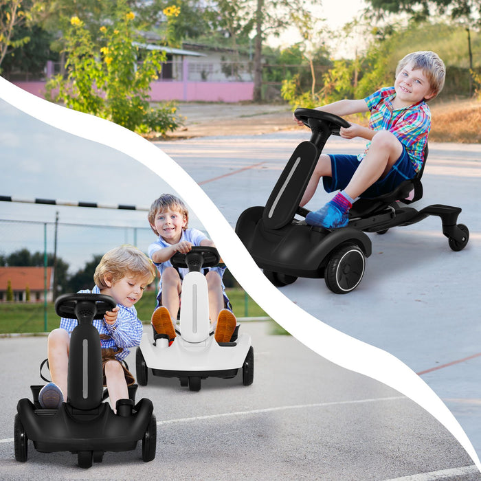 6V Kids Electric Drift Car – White | 360° Spin - Adjustable Seat COSTWAY