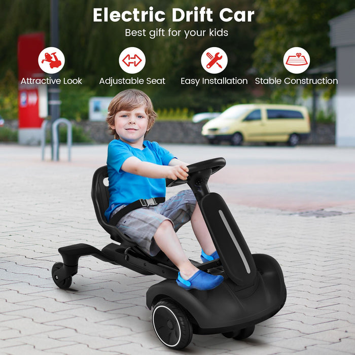 6V Kids Electric Drift Car – White | 360° Spin - Adjustable Seat COSTWAY