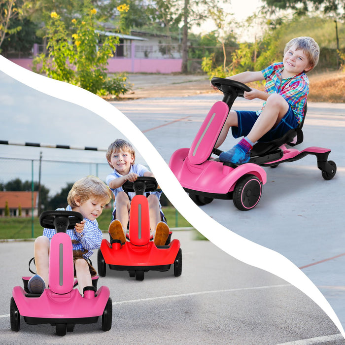 6V Kids Electric Drift Car – Pink | 360° Spin - Adjustable Seat COSTWAY