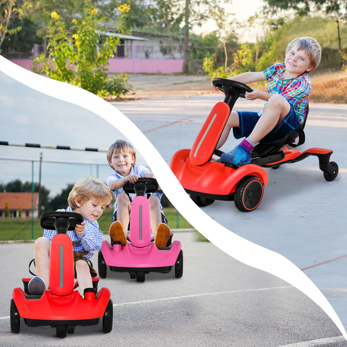 6V Kids Electric Drift Car – Red | 360° Spin - Adjustable Seat COSTWAY