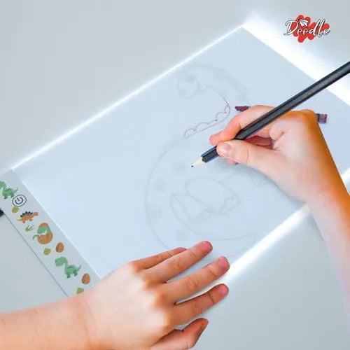 A4 Ultra-Thin Portable LED Tracing Pad with USB Cable | Dinosaur - Little and Giant Explorers Doodle