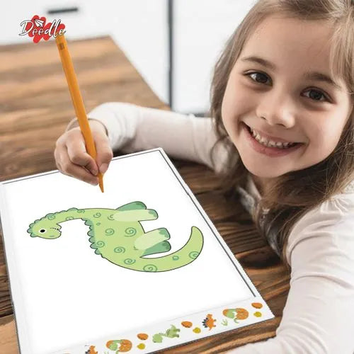 A4 Ultra-Thin Portable LED Tracing Pad with USB Cable | Dinosaur - Little and Giant Explorers Doodle