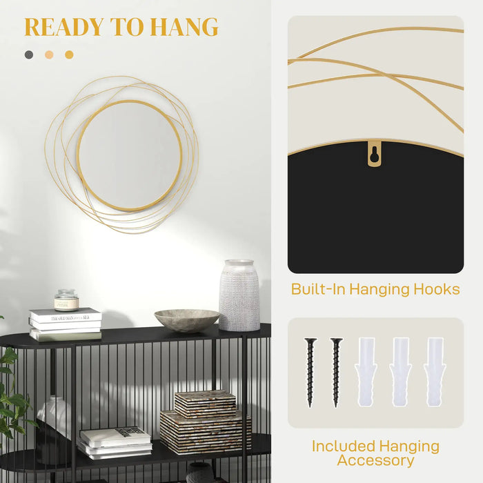 Decorative wall art with built-in hanging hooks and included accessories on a white background.