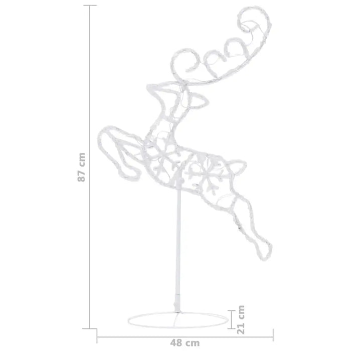 Acrylic Christmas Flying Reindeer and Sleigh - Blue | 72 LED Lights VIDAXL - Little and Giant Explorers vidaXL