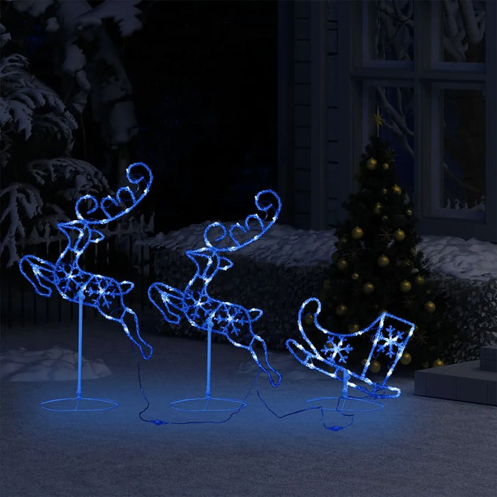 Acrylic Christmas Flying Reindeer and Sleigh - Blue | 72 LED Lights VIDAXL - Little and Giant Explorers vidaXL