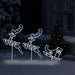 Acrylic Christmas Flying Reindeer and Sleigh - Cold White | 72 LED Lights VIDAXL - Little and Giant Explorers vidaXL