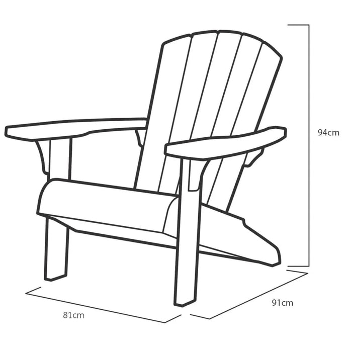 Adirondack Chair 'Troy' in Graphite - Little and Giant Explorers Keter