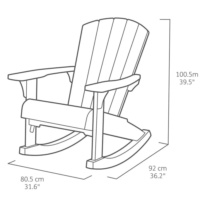 Adirondack Rocking Chair 'Troy' in Graphite - Little and Giant Explorers Keter