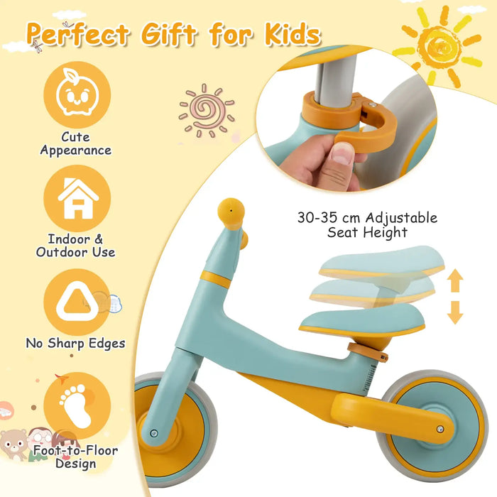 Adjustable Baby Balance Bike – Blue and Orange | 18–48 Months COSTWAY - Little and Giant Explorers Costway