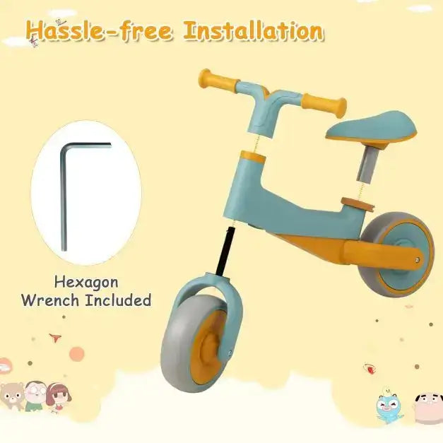 Adjustable Baby Balance Bike – Blue and Orange | 18–48 Months COSTWAY - Little and Giant Explorers Costway