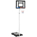 Adjustable Basketball Hoop and Basketball Stand in White | 2.1 - 2.6m - Little and Giant Explorers SPORTNOW