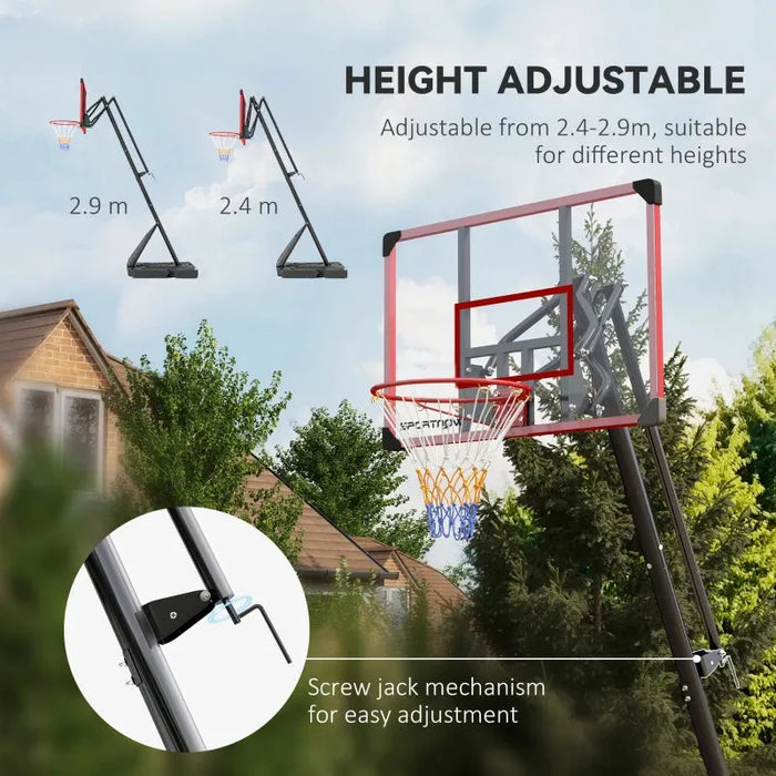 Adjustable Basketball Hoop and Stand with Weighted Base | 240 - 290cm - Little and Giant Explorers SPORTNOW