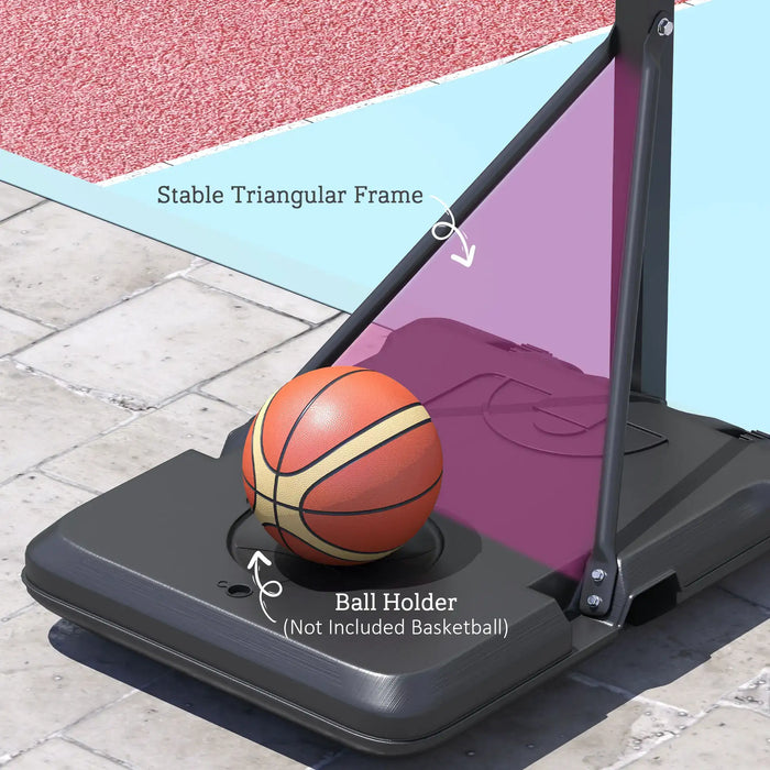 Basketball Hoop Stand 146-236cm | Adjustable Height with Safety Latch - Little and Giant Explorers SPORTNOW