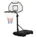 Adjustable portable basketball hoop with weighted base and tricolor nylon net
