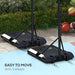 Adjustable Basketball Stand Net System with Wheels and an Enlarged Base - 179cm - 209cm - Little and Giant Explorers HOMCOM