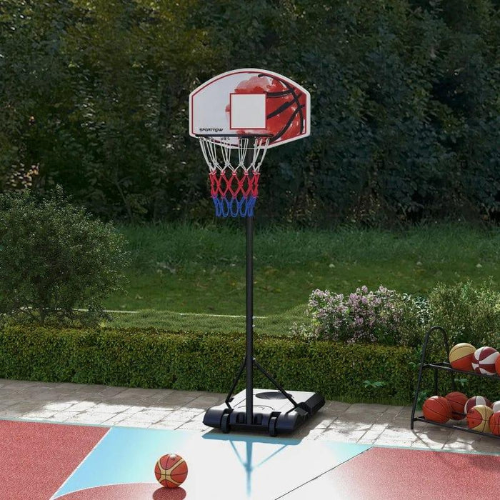 Adjustable Basketball Stand Net System with Wheels and an Enlarged Base - 179cm - 209cm - Little and Giant Explorers HOMCOM